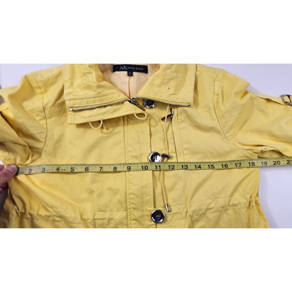 AK Anne Klein Yellow Spring Jacket Raincoat 3/4 Sleeve Jacket Coat, PS PETITE S - Picture 7 of 8